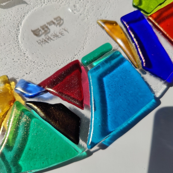 Fused Glass | Seder / Passover 13" platter - Picture 4 of 14